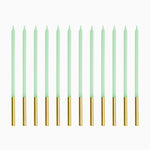Bougies d'anniversaire longues 14 cm Green Mint