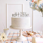 Vela 'Happy Birthday' Plata