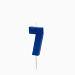 Vela Cumpleaños Número 6 cm Azul