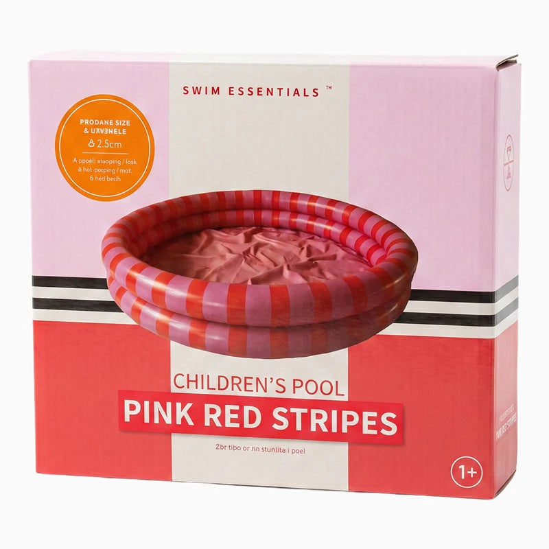 Inspiracion con Piscina infantil Ø 100 cm rosa com listras vermelhas