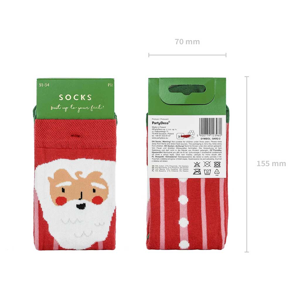 Calcetines Navidad Papa Noel Niño 31-34 Rojo