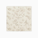 Couche de serviette double papier 33 x 33 cm Fleur beige imprimée