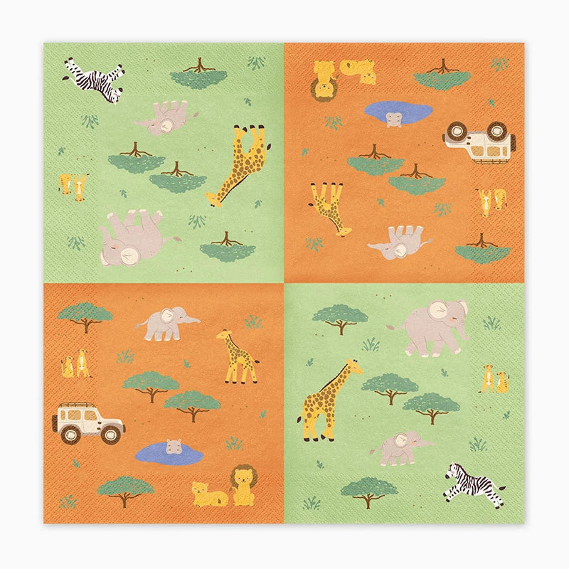 Papierservietten 33 x 33 cm Safari