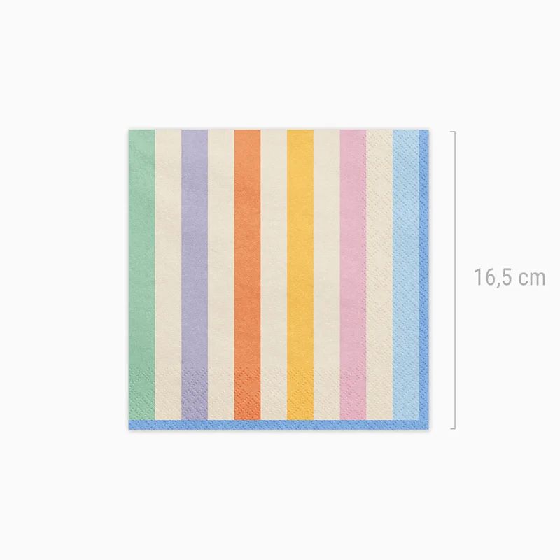 Servilletas Papel 33 x 33 cm Rayas Multicolor