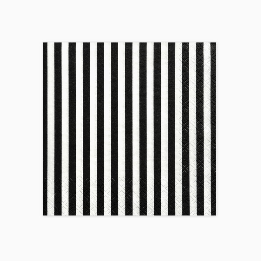 Black striped paper napkin