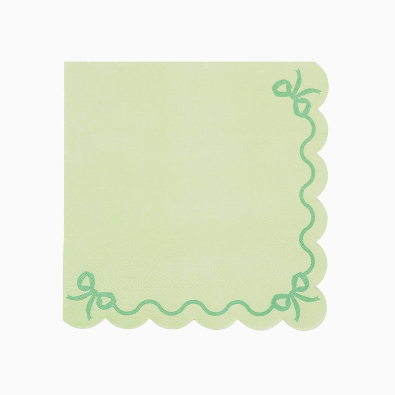 Servilleta Papel con Volantes 33 x 33 cm Lazos Verde