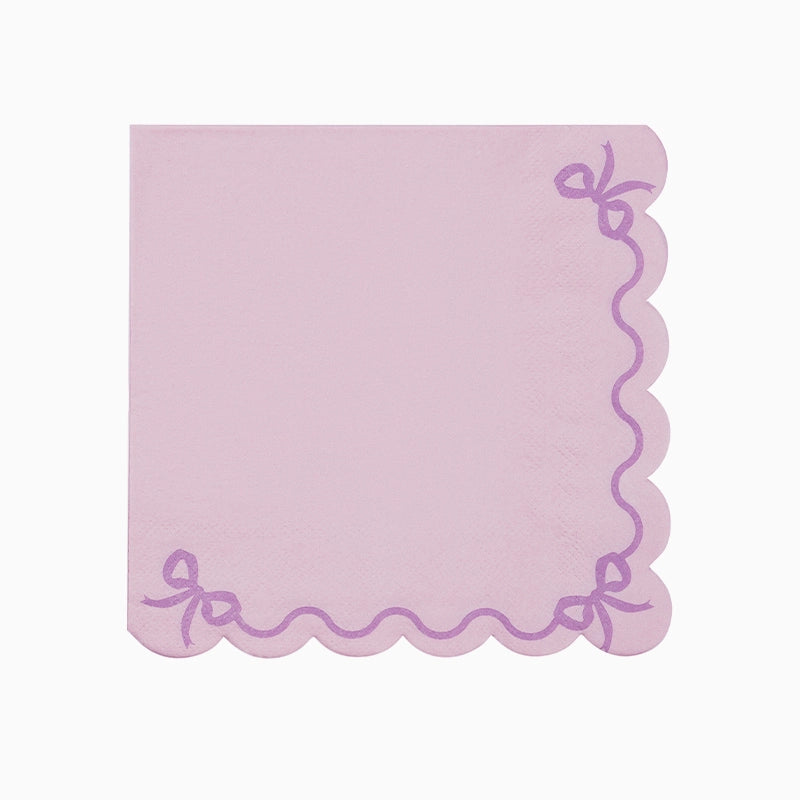 Servilleta Papel con Volantes 33 x 33 cm Lazos Lavanda
