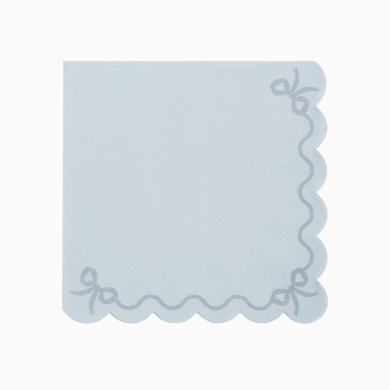 Servilleta Papel con Volantes 33 x 33 cm Lazos Azul Pastel