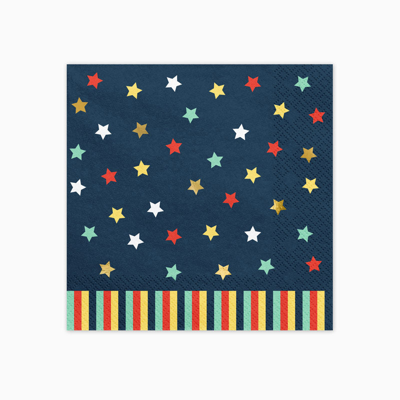 Quadrados de papel 33x33 cm estrelas azuis marinhas