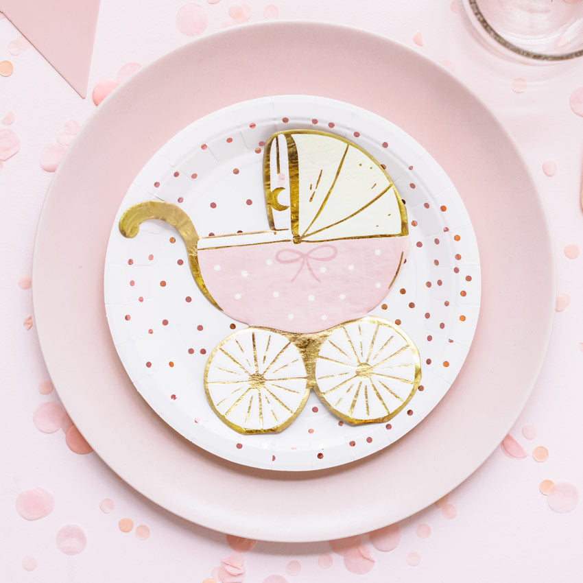 Baby cart napkins, clear pink, 14x15 cm (1 package / 20 pieces.)