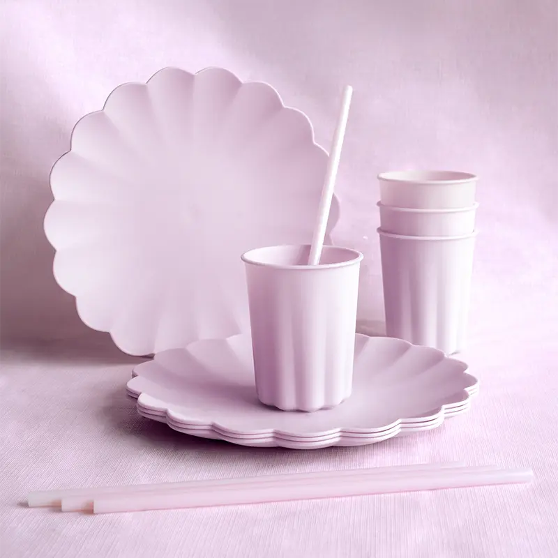 Pajita Plástico Reutilizable 23 cm Lavanda