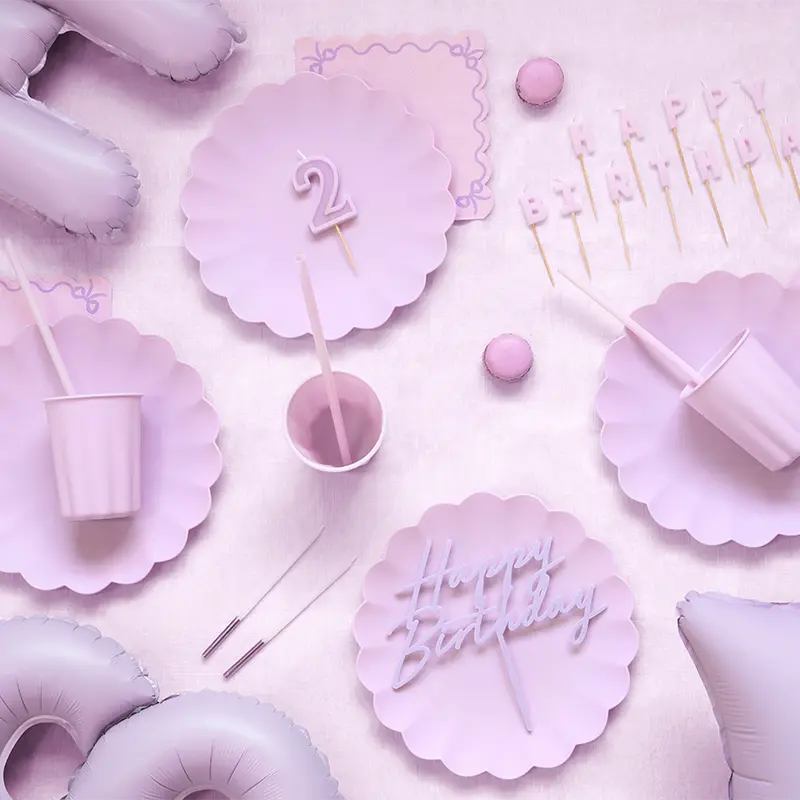 Pajita Plástico Reutilizable 23 cm Lavanda