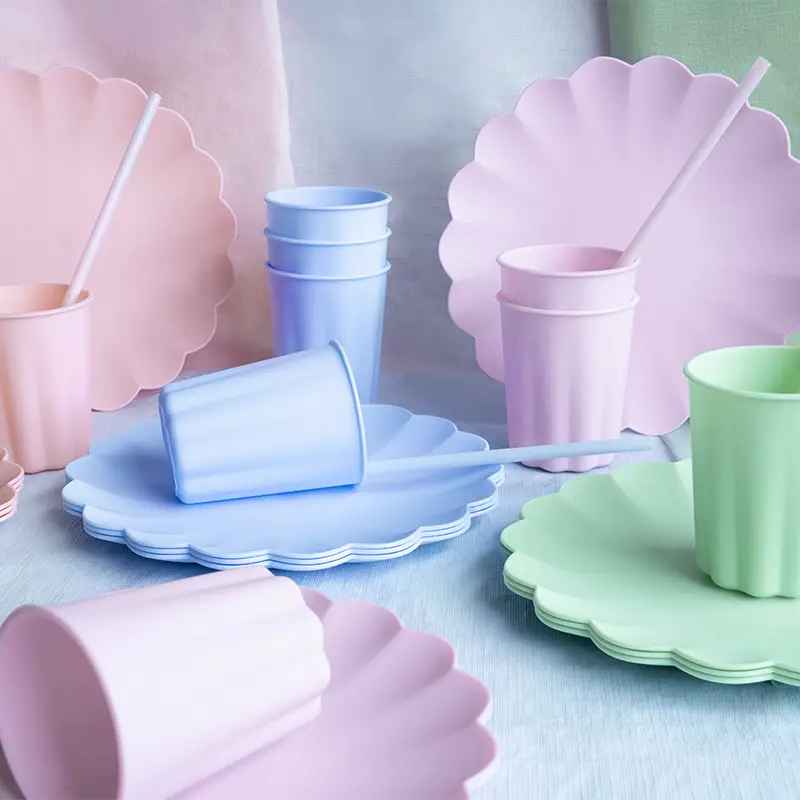 Pajita Plástico Reutilizable 23 cm Lavanda