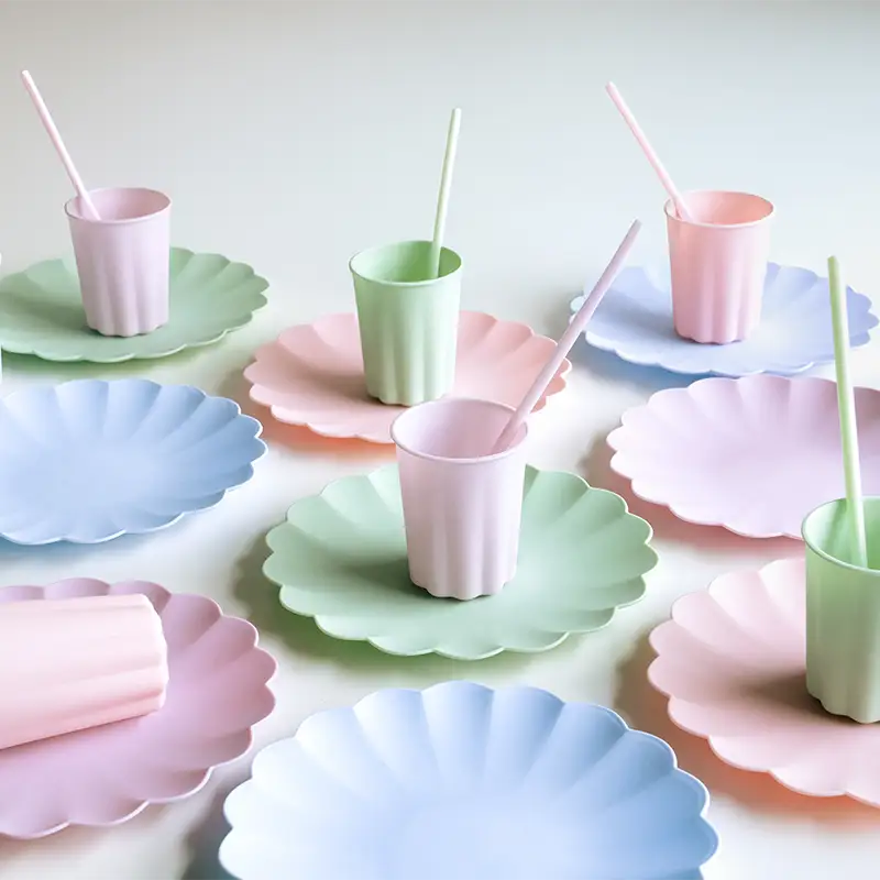 Pajita Plástico Reutilizable 23 cm Lavanda