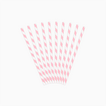 Pajita Papel 19.5 cm Rayas Blanco y Rosa Pastel