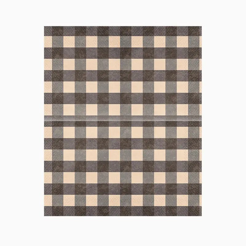Servilleta Papel 33 x 40 cm Vichy Negro