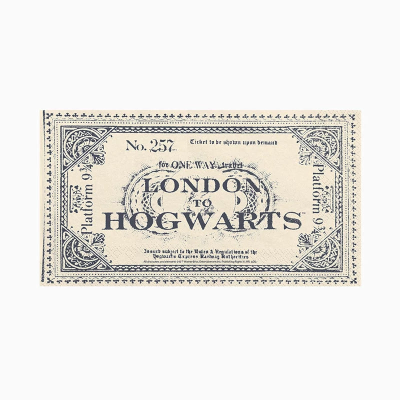 Guardanapo de papel tripla camada 33 x 40 cm Harry Potter Train Ticket