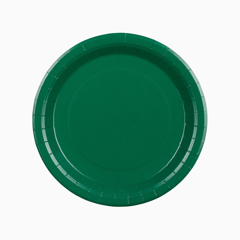 Plato Llano Redondo Cartón Ø 23 cm Verde Oscuro