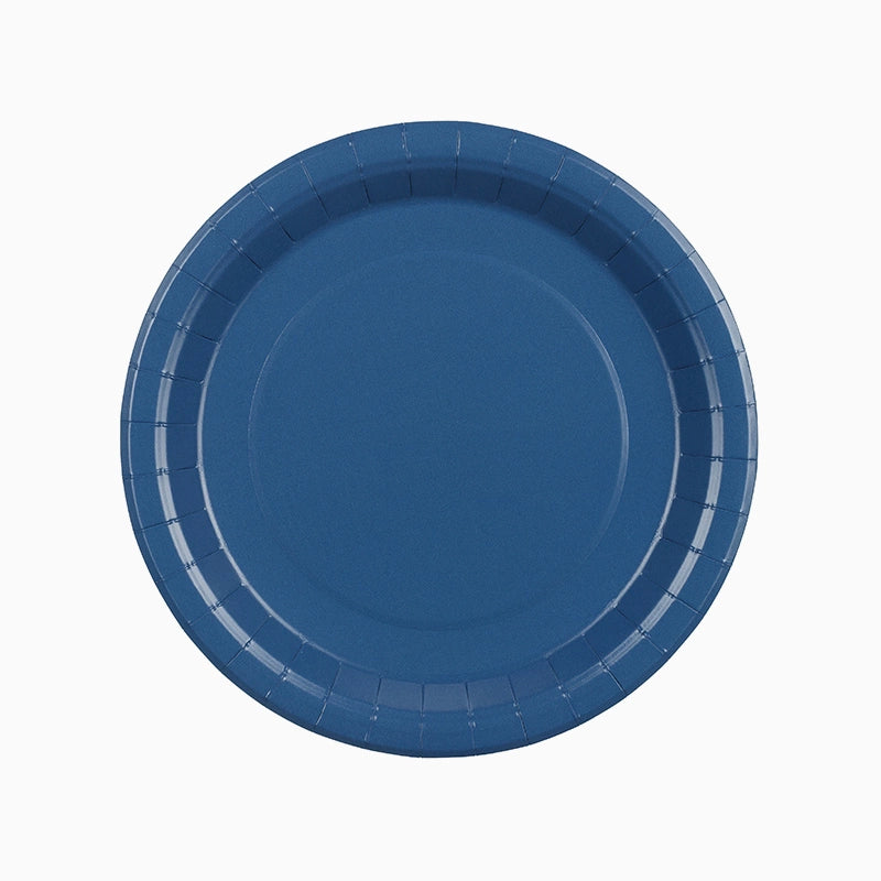 Plato Llano Redondo Cartón Ø 23 cm Azul Marino