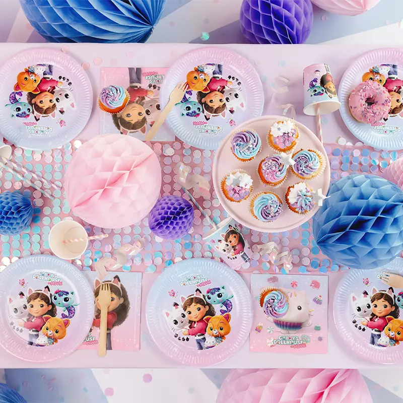 Plato Llano Redondo Cartón Ø 23 cm La Casa de Muñecas de Gabby