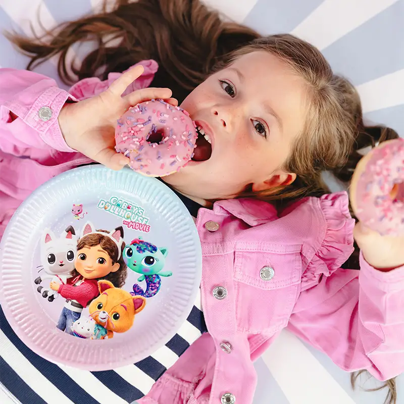 Plato Llano Redondo Cartón Ø 23 cm La Casa de Muñecas de Gabby