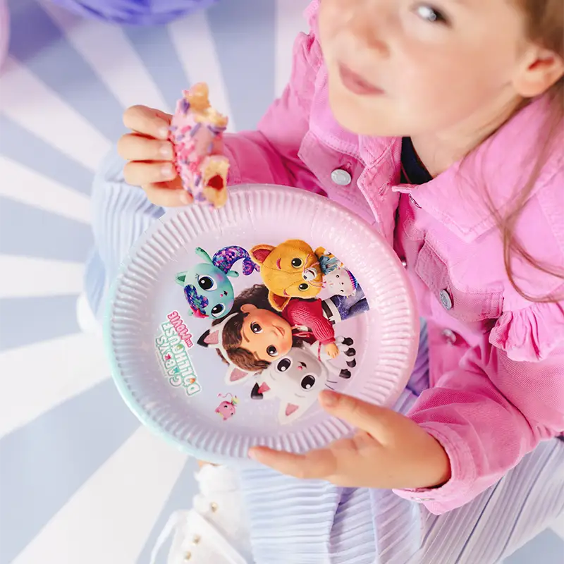 Plato Llano Redondo Cartón Ø 23 cm La Casa de Muñecas de Gabby