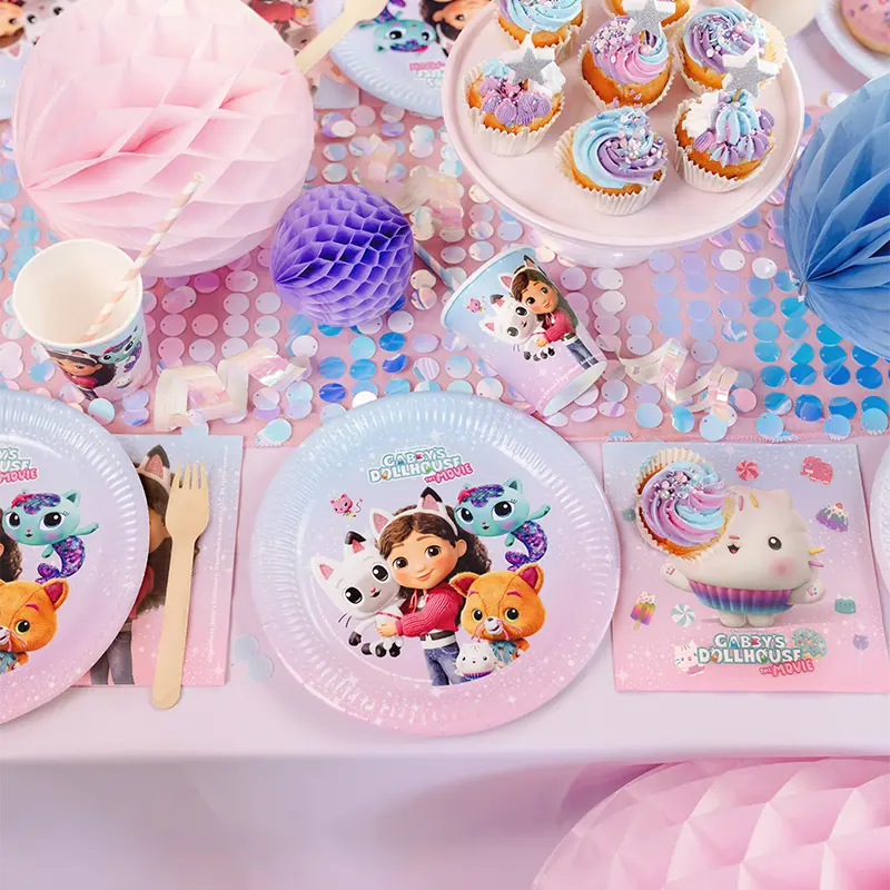 Plato Llano Redondo Cartón Ø 23 cm La Casa de Muñecas de Gabby