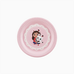 Plato Llano Redondo Postre Cartón Ø 18 cm La Casa de Muñecas de Gabby