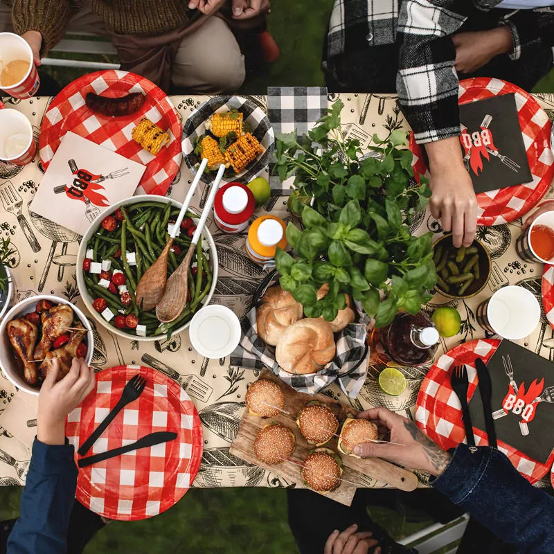 Vaso Cartón 400 cc Vichy Rojo y Negro