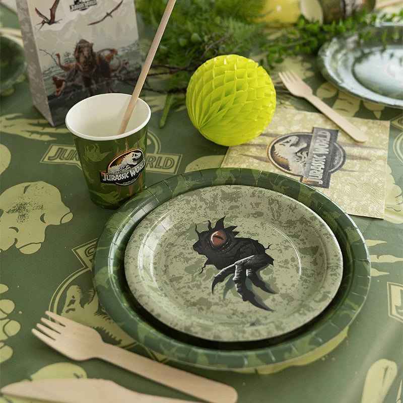Plato Cartón Llano Postre Ø 18 cm Jurassic World