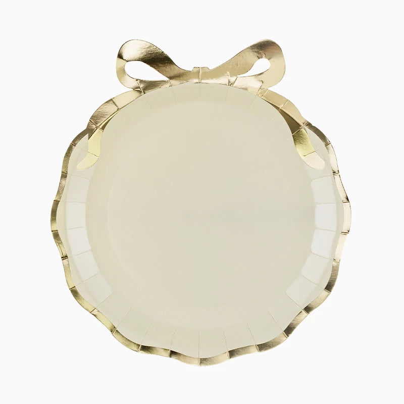 Round Cardboard Plate 24 x 26.8 cm With Bow