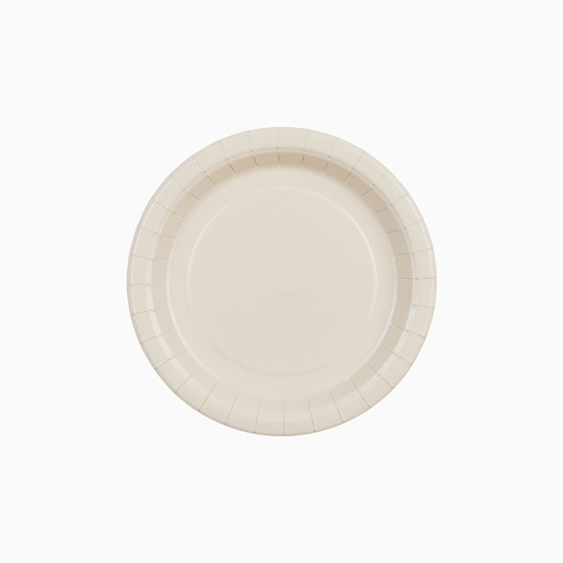 Plato Postre Llano Redondo Cartón Ø 18 cm Beige