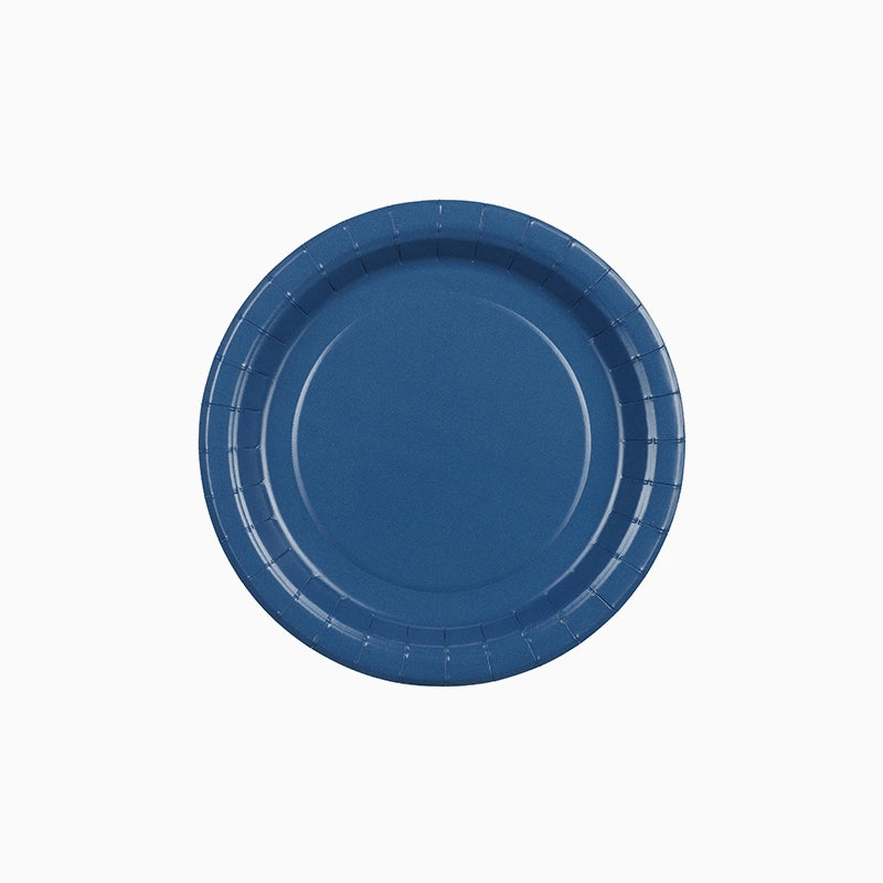 Plato Postre Llano Redondo Cartón Ø 18 cm Azul Marino