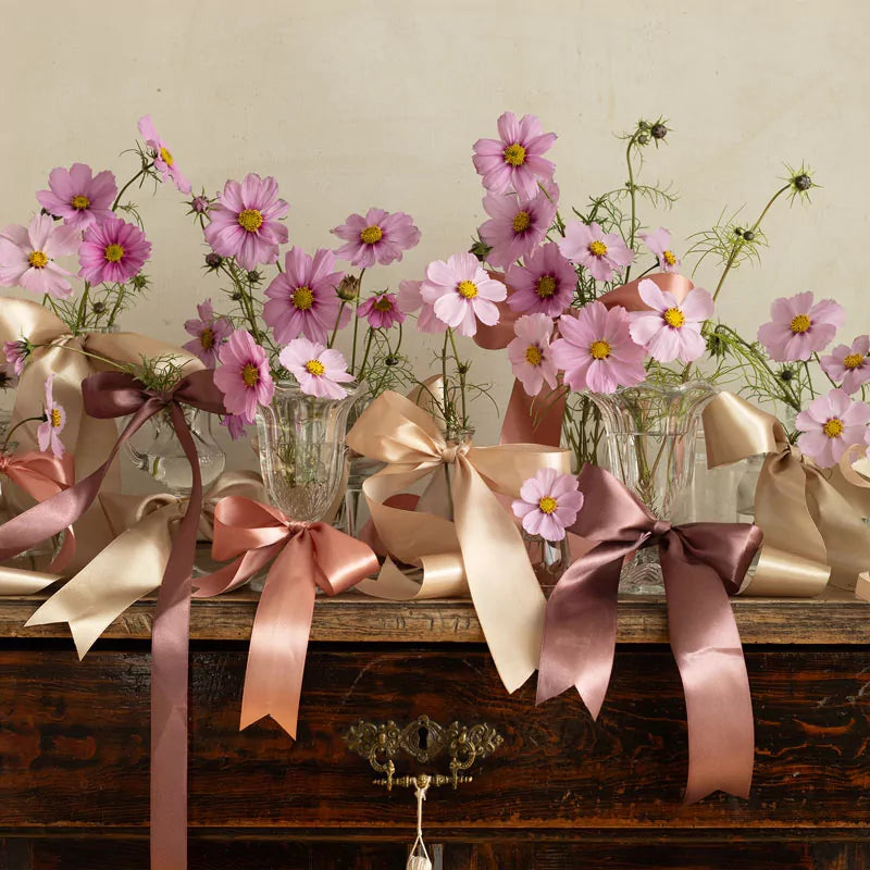 Cinta de Raso 2,5 cm x 25 m Rosa Empolvado Pastel