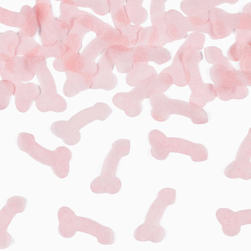 Set mit 12 biologisch abbaubaren Penis-Konfettikanonen 30 cm rosa