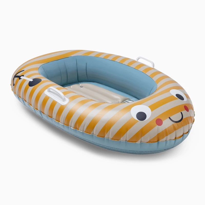 Barco Hinchable Rayas Amarillo y Blanco