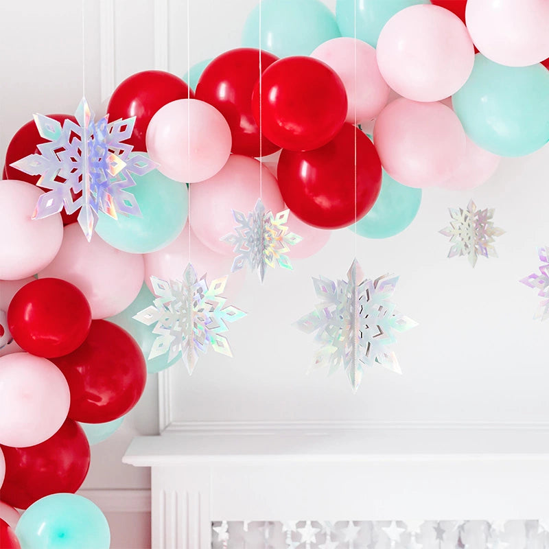 Adorno Colgante Copo de Nieve Navidad Iridiscente