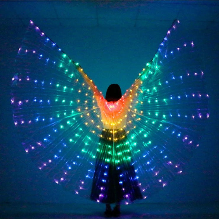 Multicolored luminous LED wings