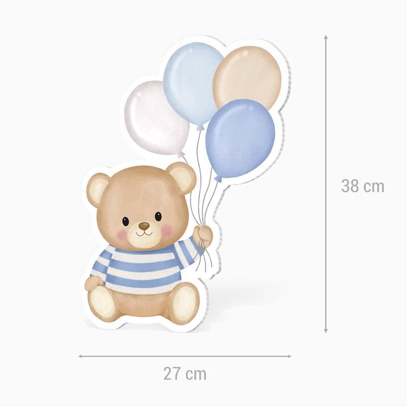 Inspiracion con Silueta Decorativa de Cartón Baby Osito Azul