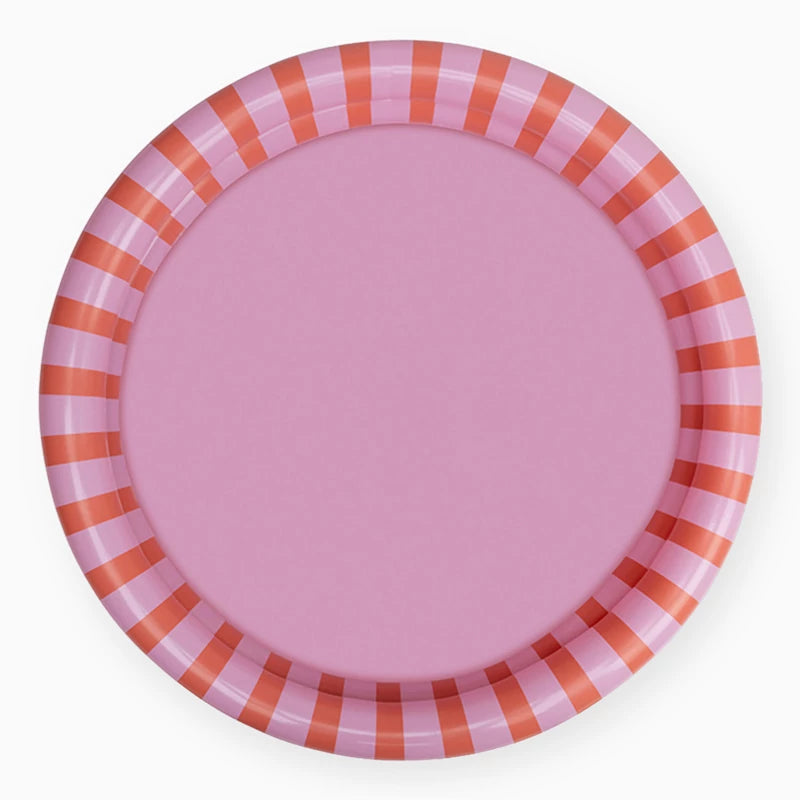 Inspiracion con Piscina para Niños Ø 100 cm Rosa con Rayas Rojas