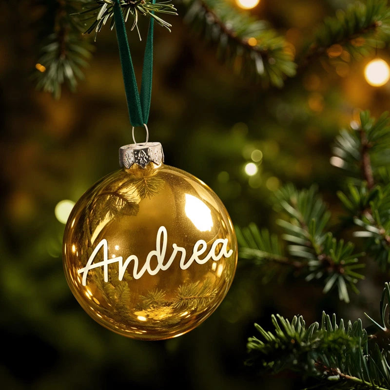 Bola de Navidad Dorada Personalizada