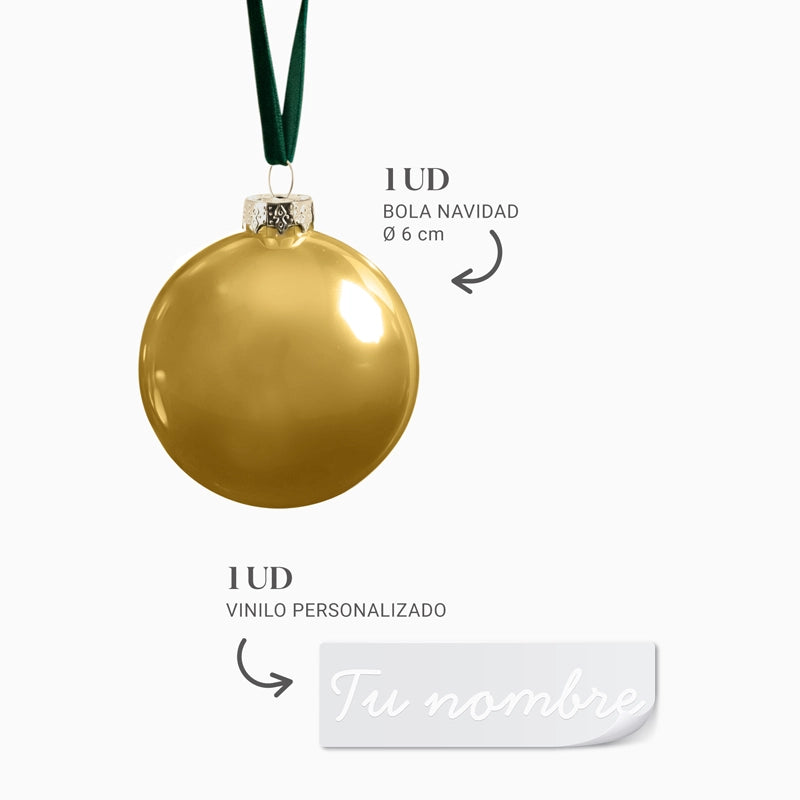 Bola de Navidad Dorada Personalizada
