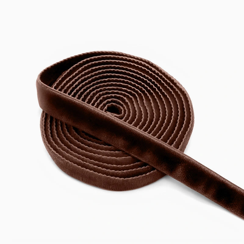 Fita de veludo marrom 1,5 cm x 4,5 m