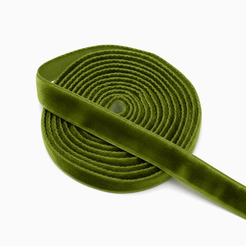 Cinta Terciopelo Verde Oliva 1.5 cm x 4.5 m