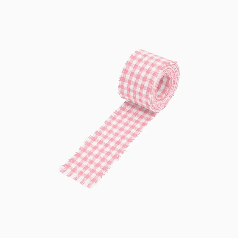 Cinta Tela Vichy Pequeño 3 cm x 1.6 m Rosa Pastel