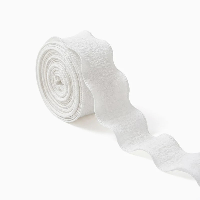 Cinta Ondulada de Tela 2.5 cm x 9 m Blanco
