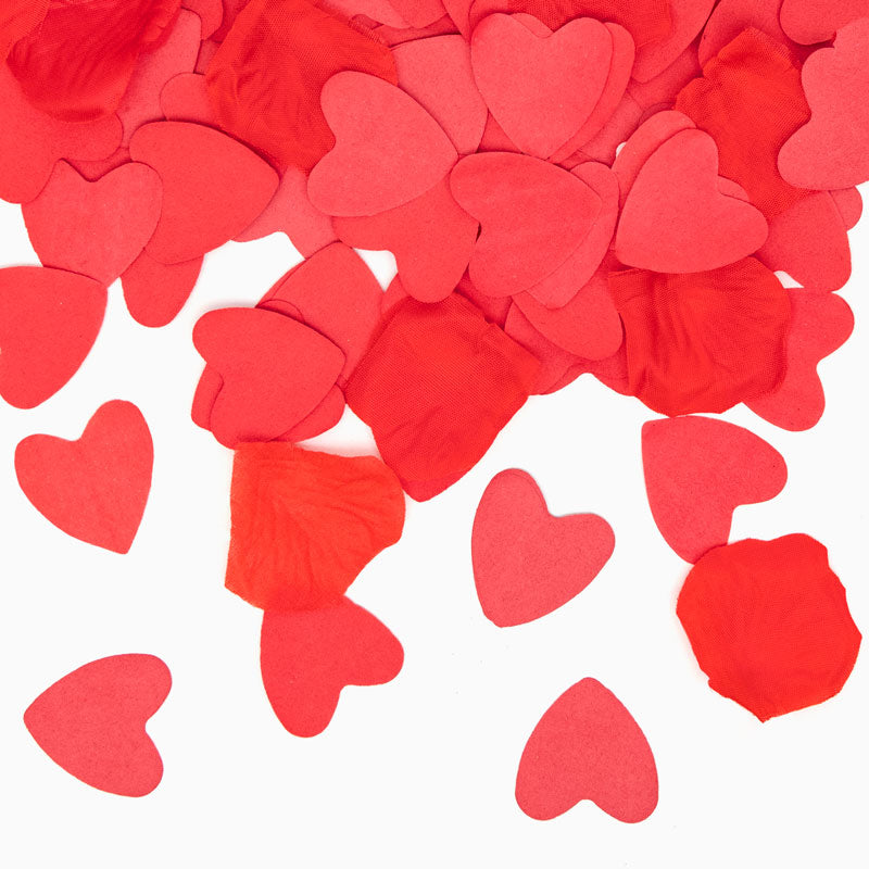 Confeti cañon corazones mini 30 cm rouge