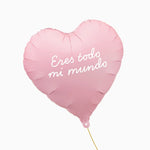 Globo Foil Mate 45 cm Corazón Rosa Pastel Personalizado Frase Vinilo Blanco