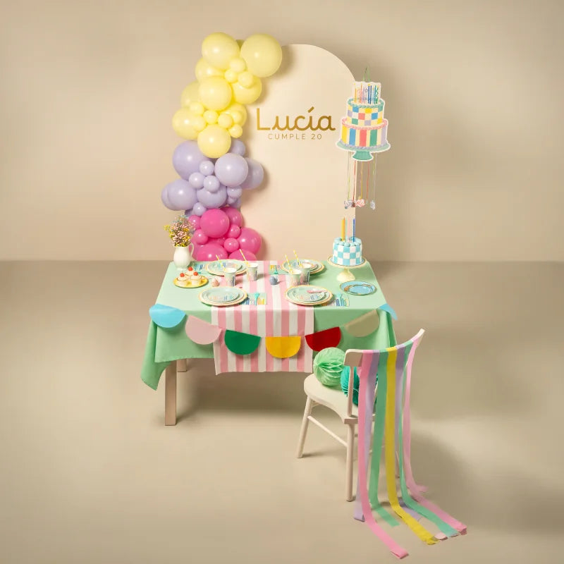 Kit Mesa Basic 6 Personas Cumple Velas 42 piezas