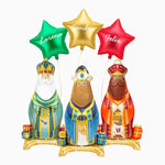 Setzen Sie Balls Folie Reyes + Sterne + Personalisierte Namen weiße Vinyl